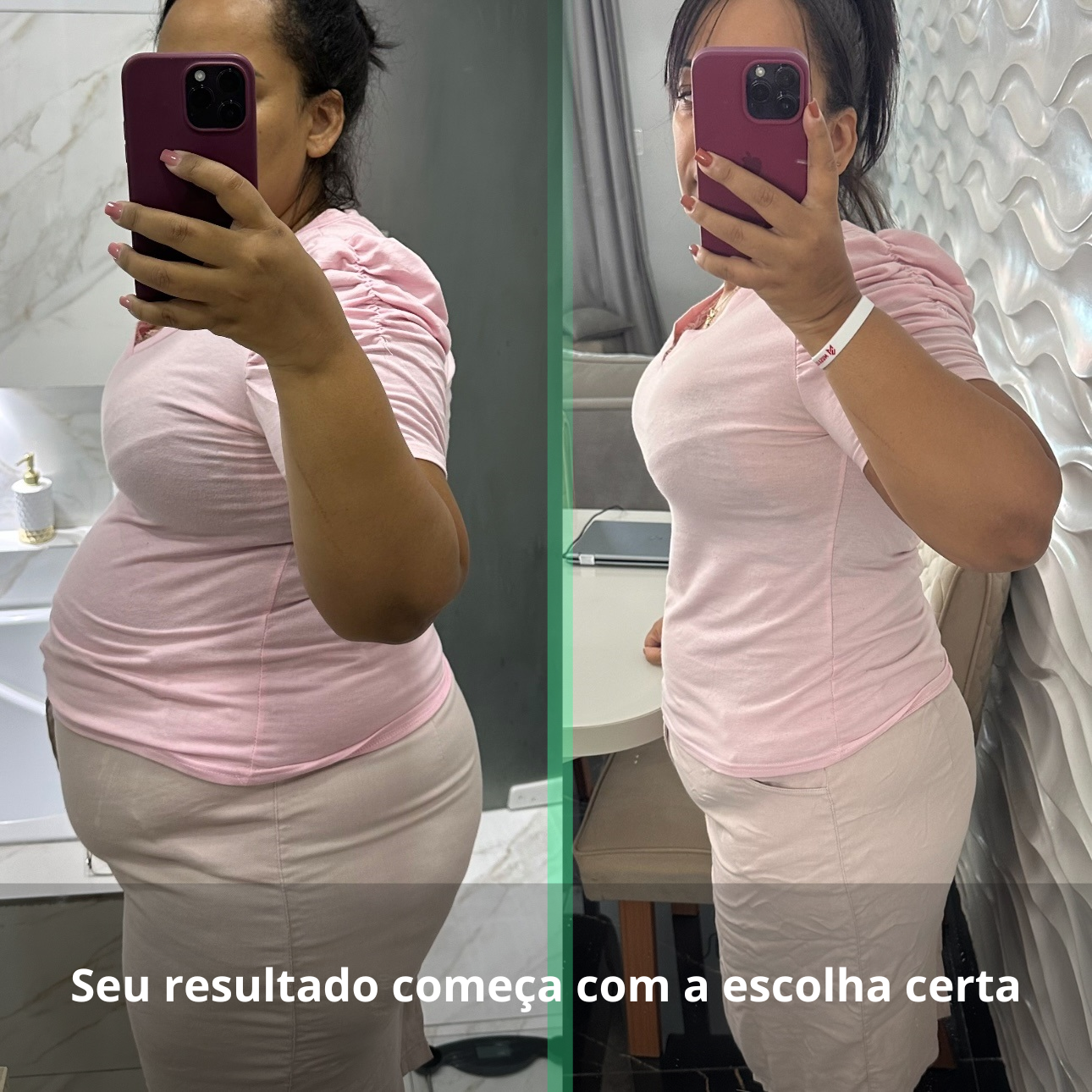 Resultado real de transformação — clique para iniciar o quiz